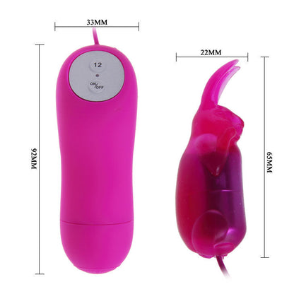 Vibratore coniglietto BAILE Simpatico, stimolante con 12 velocità, design divertente e discreto, marca BAILE STIMULATING.
