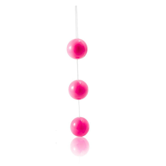 Striscia di sfere anal rosa BAILE STIMULATING, dispositivo di stimolazione anale in ABS con sfere rosa per piacere e sicurezza