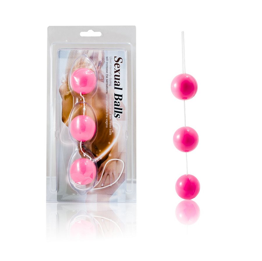 Striscia di sfere anal rosa di BAILE STIMULATING, dispositivo in ABS per stimolazione anale con sfere morbide e sicure.