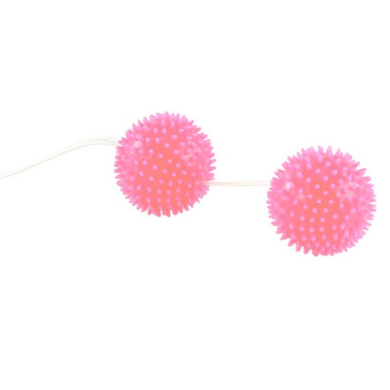 Sfere rosa strutturate da 3,6 cm del brand BAILE STIMULATING, per stimolazione sensoriale e piacere profondo.
