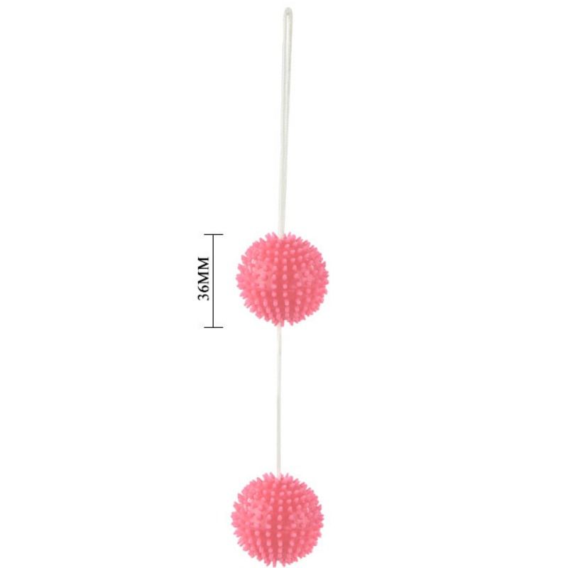 Sfere rosa strutturate da 3,6 cm della linea BAILE UN PIACERE PROFONDO, stimolante e di alta qualità.