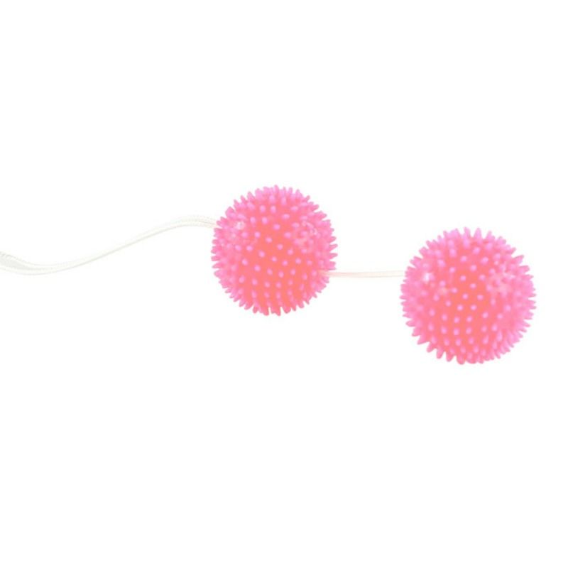 Sfere rosa strutturate da 3,6 cm di BAILE STIMULATING, ideale per stimolazione sensoriale e piacere profondo.