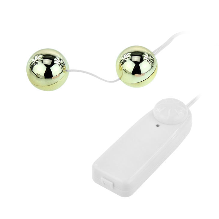 Vibratore a sfere cinesi Golden di BAILE STIMULATING, dispositivo di stimolazione in colore oro con design ergonomico.