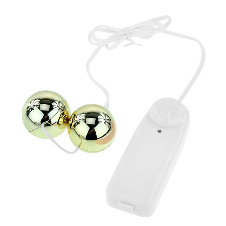 Vibratore a sfere cinesi Golden di BAILE STIMULATING, dispositivo di bellezza e benessere in colore dorato.