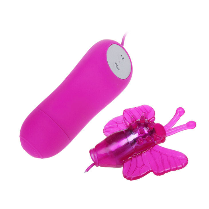 Vibratore stimolatore a farfalla BAILE, modello Sveglio Segreto, con alimentazione da 12V, in dettaglio visibile nell'immagine.