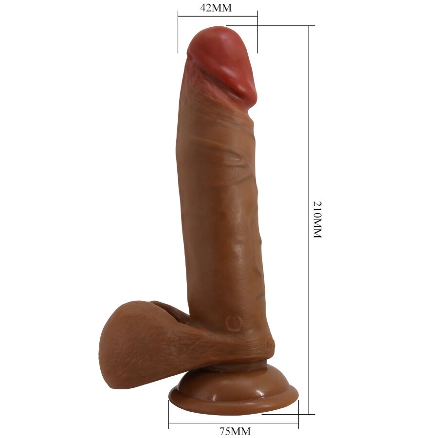 Dildo realistico BAILE Abel, 21 cm, colore mulatto, con forma anatomica e texture dettagliata, prodotto da BAILE VIBRATORS