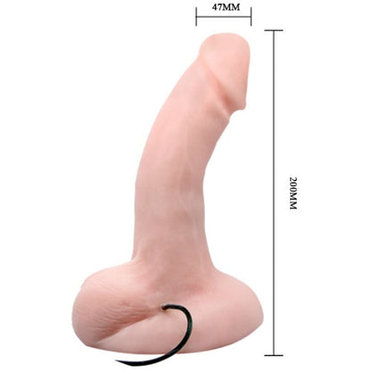 Dildo BAILE Arbitranza di BAILE VIBRATORS con vibrazione e rotazione, dettaglio del prodotto in silicone rosa.