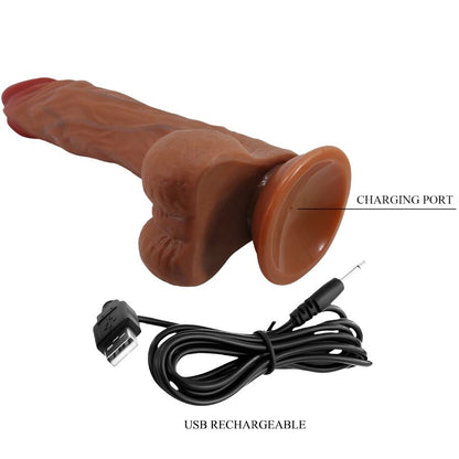 Dildo realistico BAILE Calisto da 24 cm colore carne, vibratore in silicone con dettagli realistici, marca BAILE VIBRATORS.