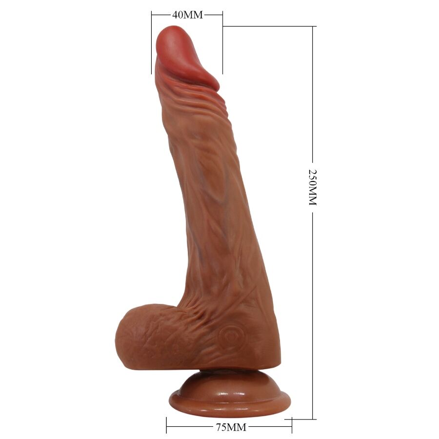 Dildo realistico BAILE Calisto da 24 cm in colore carne, morbido e dettagliato, prodotto da BAILE VIBRATORS.