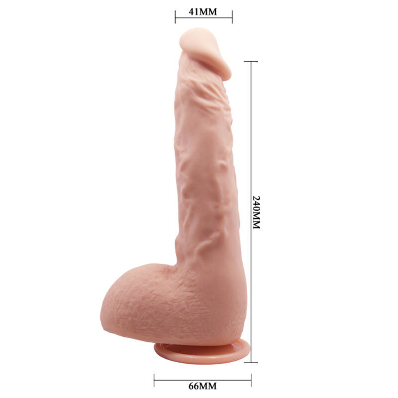 Dildo realistico BAILE Jason naturale di 24 cm, con dettagli realistici e texture morbida, prodotto da BAILE VIBRATORS.