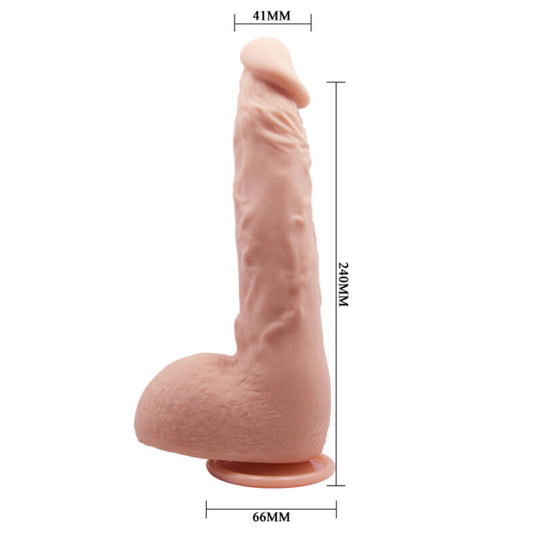 Dildo realistico BAILE Jason naturale di 24 cm, con dettagli realistici e texture morbida, prodotto da BAILE VIBRATORS.