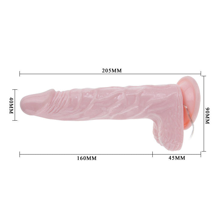 Dildo realistico super rotante BAILE VIBRATORS di 20,5 cm, design dettagliato e superficie liscia, per stimolazione intensa.