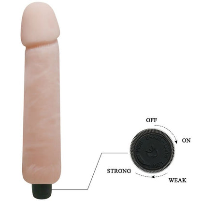 Dildo vibratore Love Companion BAILE VIBRATORS lungo 25 cm, con superficie liscia e dettagli realistici, in silicone nero.