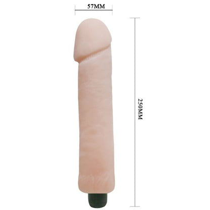 Dildo vibratore Love Companion da 25 cm di BAILE VIBRATORS, dettaglio dell'asta in silicone e pulsanti di controllo.