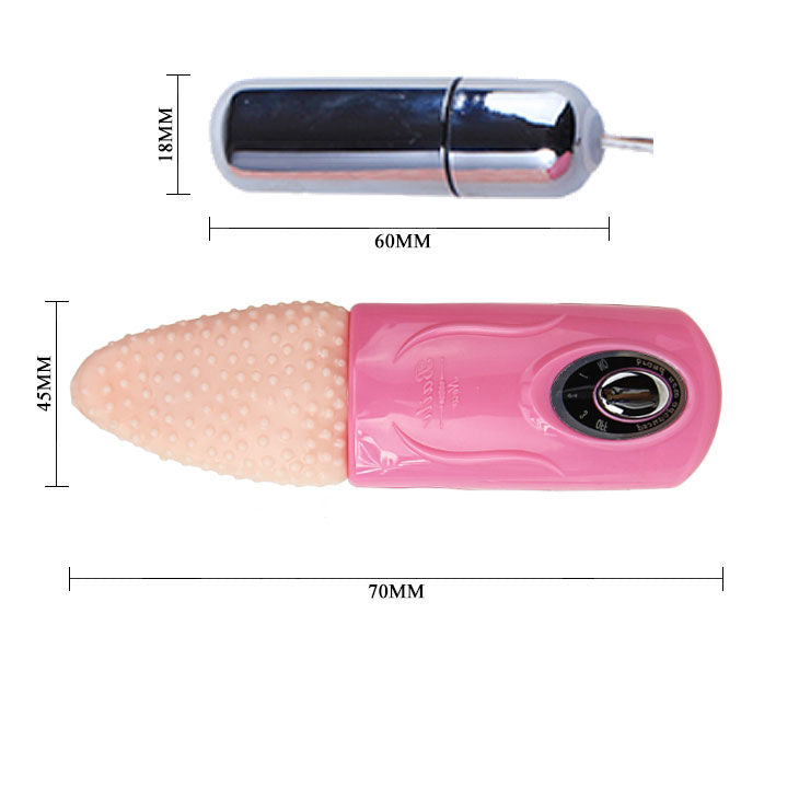 Massaggiatore per la lingua BAILE VIBRATORS 3V, dispositivo compatto con superficie morbida e tecnologia vibrante.