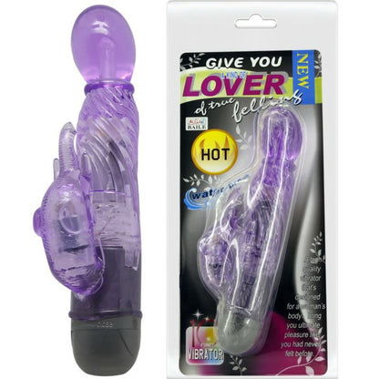 Vibratore amante con coniglio lilla BAILE VIBRATORS, 10 modalità di vibrazione, design colorato e dettagliato.