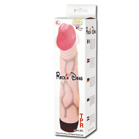 Penis realistico BAILE Rockin Dong in Cyber Skin I, vibratore maschile con dettagli realistici e texture morbida.