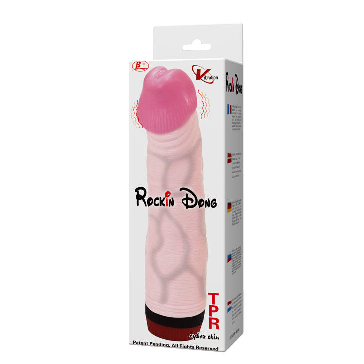Penis realistico BAILE Rockin Dong in Cyber Skin I, vibratore maschile con dettagli realistici e texture morbida.