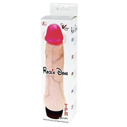Dildo realistico BAILE Rockin Dong pene Cyber Skin II, vibratore maschile con dettagli realistici e superficie morbida.