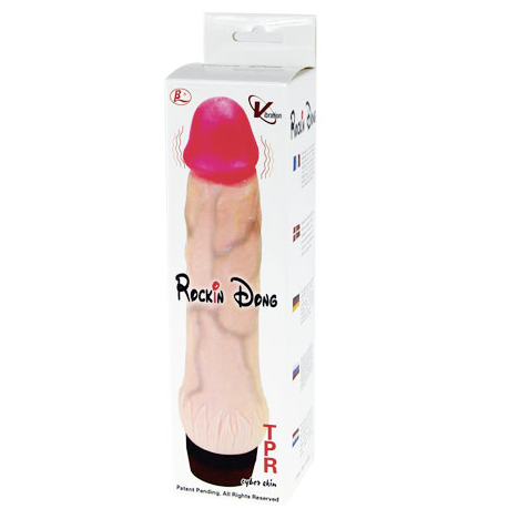 Penis realistico BAILE Rockin Dong Cyber Skin III, vibratore maschile con dettagli realistici e texture morbida.