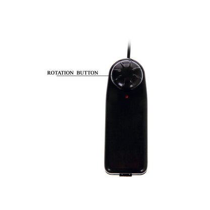 Rotatore del pene BAILE SUPER ROTA DONG, vibratore realistico nero con dettagli realistici per stimolazione maschile.