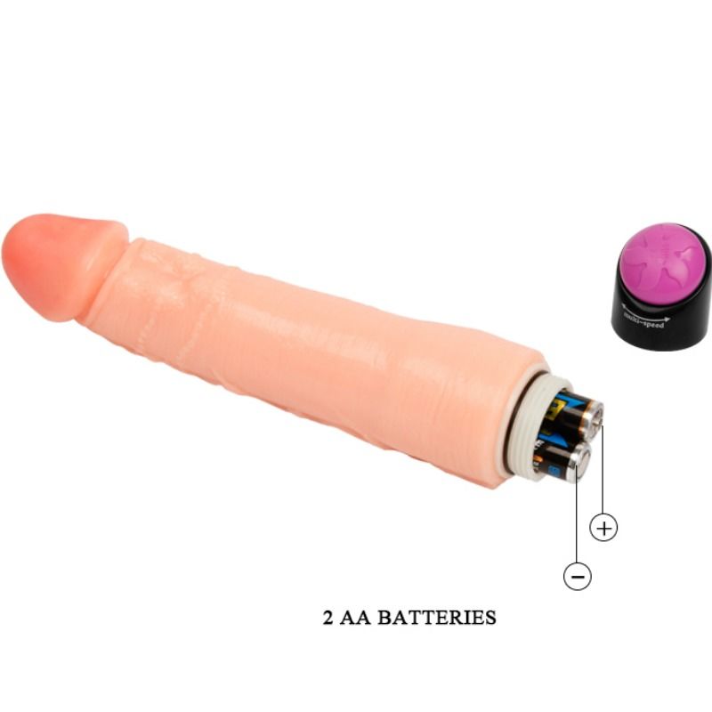 Vibratore flessibile realistico BAILE VIBRATORS, 25 cm, con dettagli realistici e design ergonomico per stimolazione.