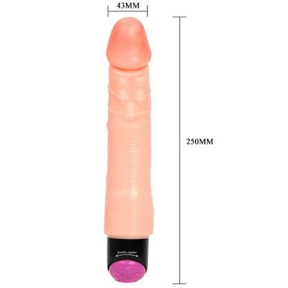 Vibratore flessibile realistico BAILE da 25 cm, design dettagliato e morbido, per piacere e stimolazione.