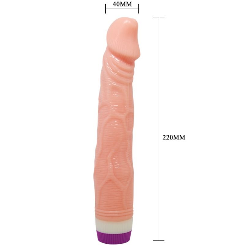 Vibratore naturale realistico BAILE VIBRATORS, 22 cm, silicone morbido e dettagli realistici per stimolazione piacevole.
