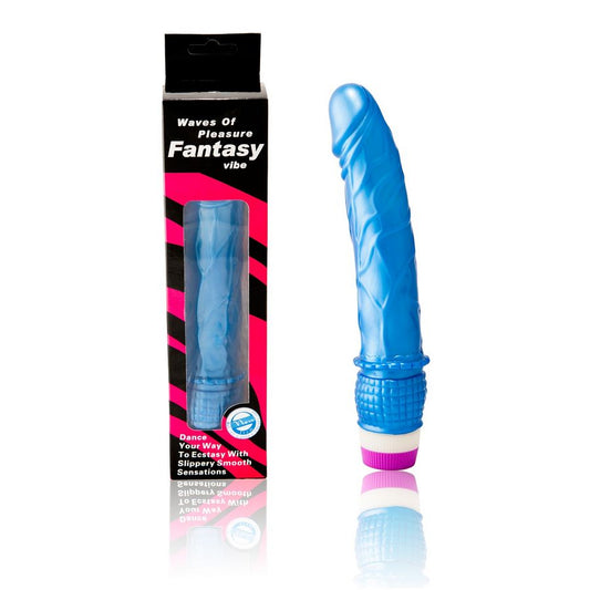 Vibratore Baile Onde di Piacere blu, 23 cm, con design ondulato e morbido, ideale per stimolazione e piacere personale.