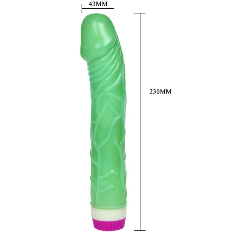 Vibratore Baile Onde di Piacere verde da 23 cm con forma ondulata, realizzato da Baile Vibrators, visibile in primo piano.