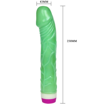 Vibratore Baile Onde di Piacere verde da 23 cm con forma ondulata, realizzato da Baile Vibrators, visibile in primo piano.