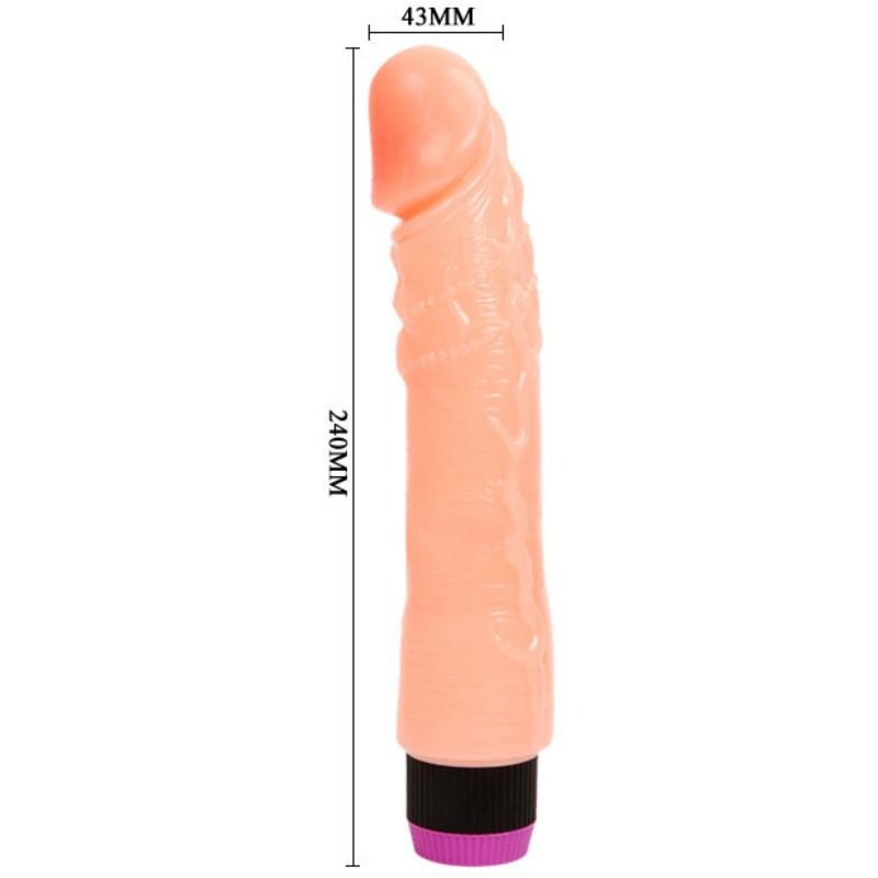 Vibratore realistico flessibile BAILE VIBRATORS, lunghezza 24 cm, con superficie naturale e dettagli realistici.