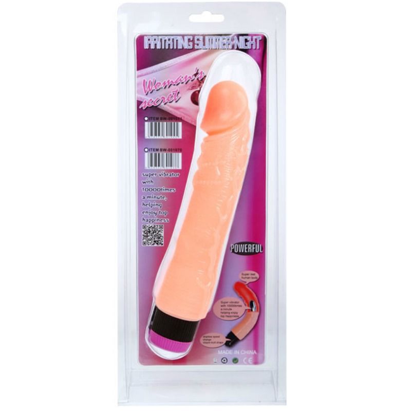 Vibratore realistico flessibile BAILE, lunghezza 24 cm, con superficie dettagliata e materiale morbido, ideale per stimolazione.