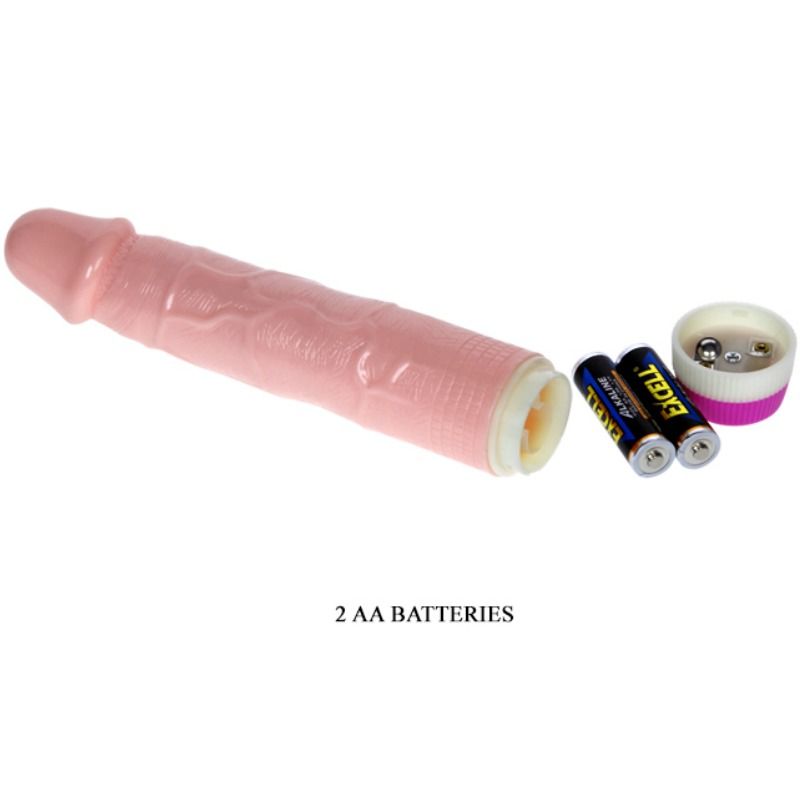 Vibratore realistico per principianti BAILE VIBRATORS, lunghezza 21,5 cm, con dettagli realistici e design ergonomico.