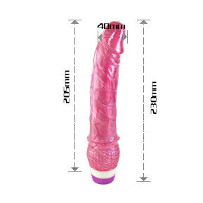 Vibratore realistico rosso Baile da 23 cm con dettagli realistici e design morbido, ideale per stimolazione e piacere personale.