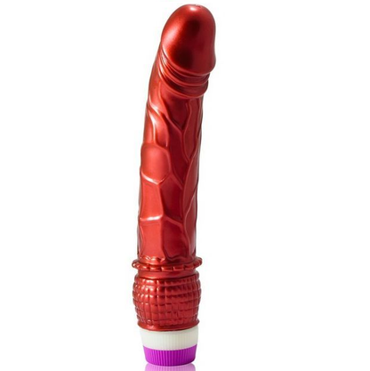 Vibratore realistico rosso BAILE VIBRATORS, lunghezza 23 cm, con dettagli realistici e forma ergonomica.