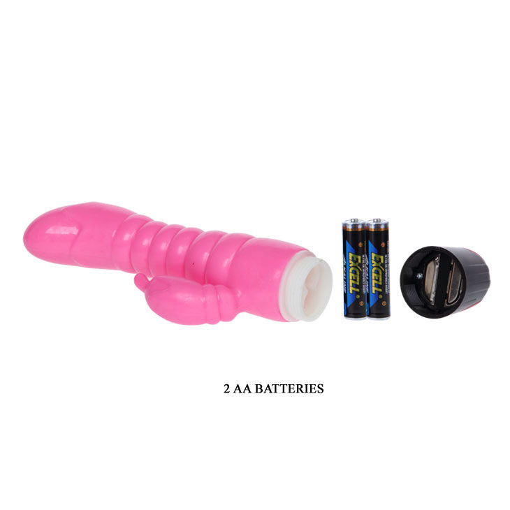 Vibratore rosa BAILE di 22,5 cm, prodotto dalla marca BAILE VIBRATORS, mostrato in primo piano.