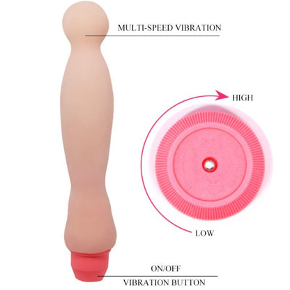 Vibratore sensuale BAILE Flexi Vibe Spine lungo 22 cm con forma flessibile e dettagli ergonomici, in materiali morbidi e lisci.