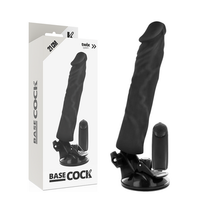 Vibratore realistico telecomando naturale BASECOCK, lunghezza 21 cm, diametro 4 cm, dettagli realistici e design ergonomico