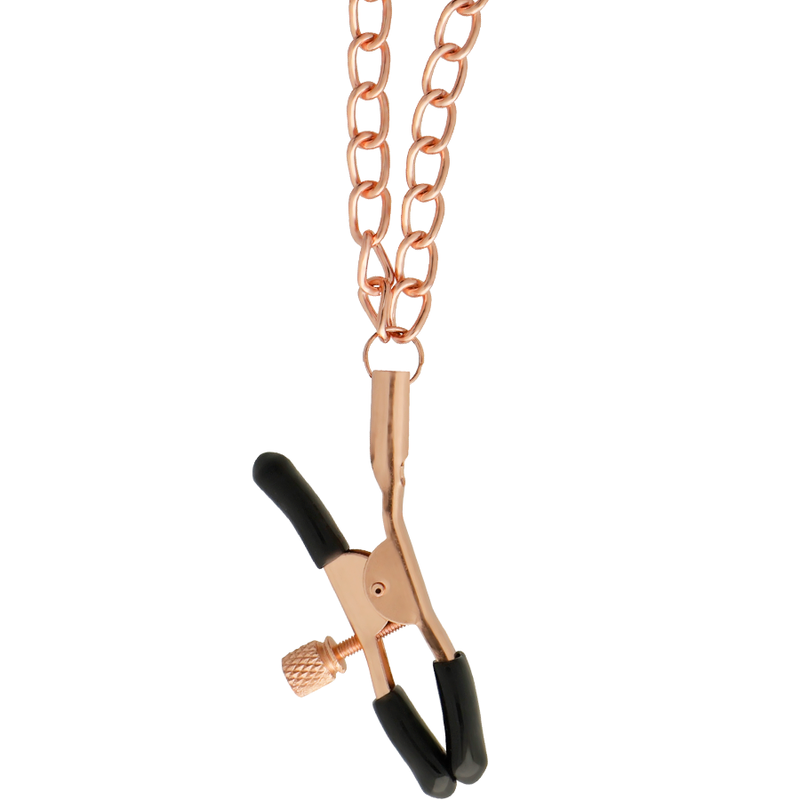 Collare con morsetti per capezzoli BEGME BLACK EDITION, modello elegante e resistente, in colore nero, adatto a giochi intimi e BDSM