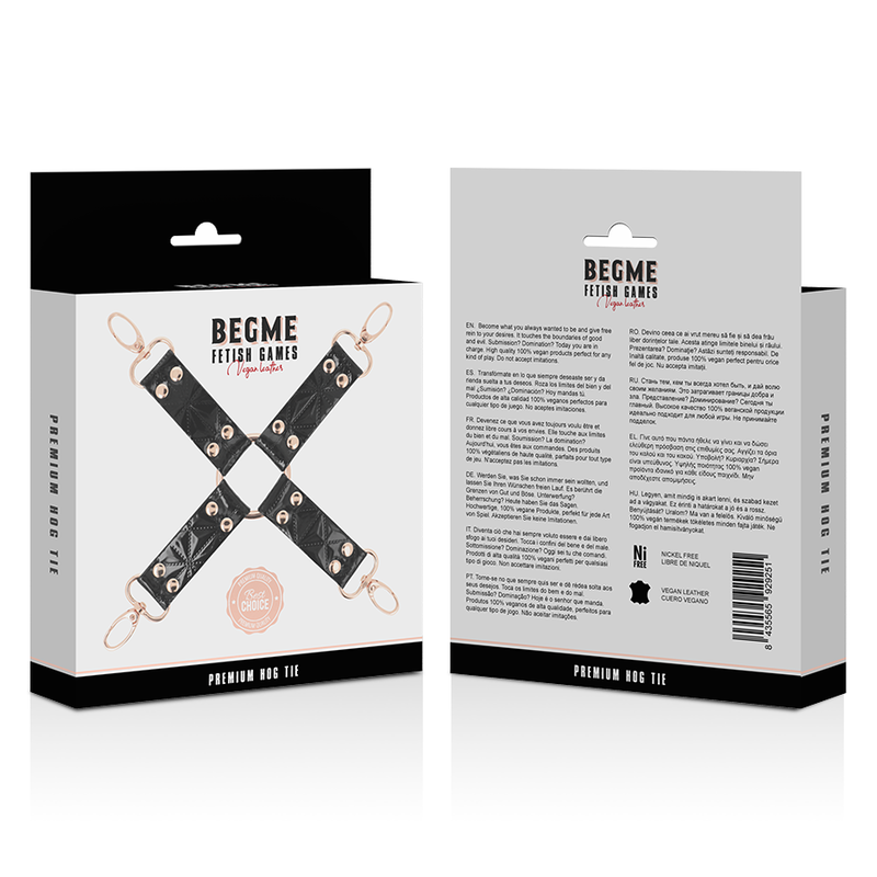 Elegante legatura a maiale in pelle vegana della BEGME BLACK EDITION, accessorio di alta qualità per giochi di ruolo.