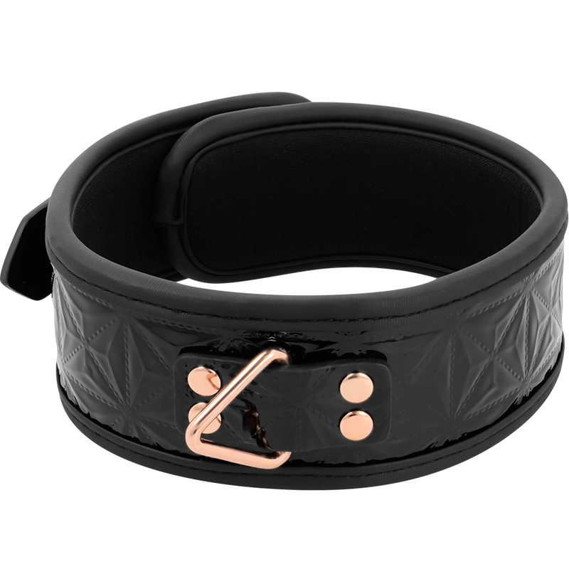 Collare premium in pelle vegana BEGME BLACK EDITION, design elegante e resistente, visibile in primo piano.