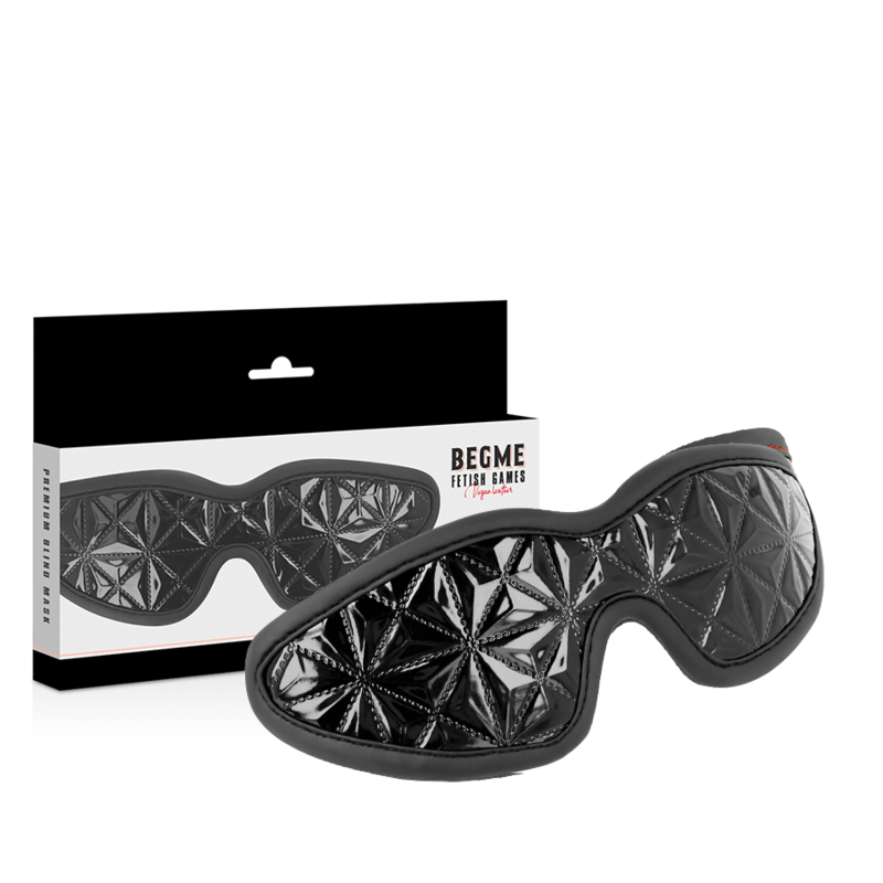 Maschera da cieco premium BEGME BLACK EDITION, design elegante e comodo, in colore nero, per relax e meditazione.