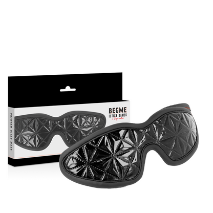 Maschera da cieco premium BEGME BLACK EDITION, design elegante e comodo, in colore nero, per relax e meditazione.