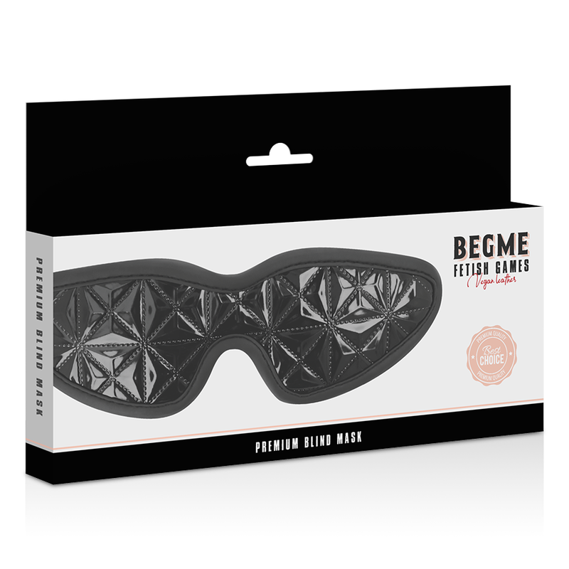 Maschera da cieco premium BEGME BLACK EDITION nera, morbida e confortevole, ideale per relax e meditazione.