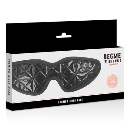 Maschera da cieco premium BEGME BLACK EDITION nera, morbida e confortevole, ideale per relax e meditazione.