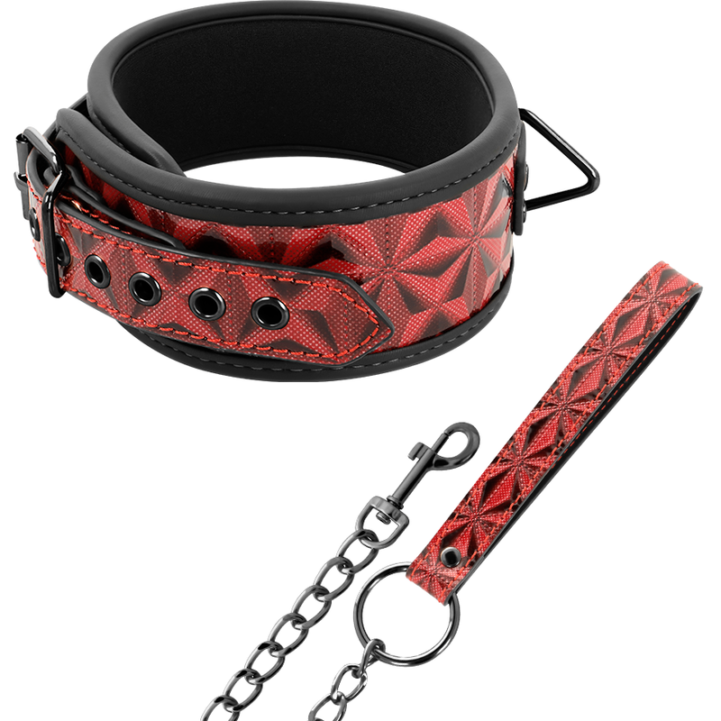 Collare in pelle vegana premium BEGME RED EDITION con fodera in neoprene, colore rosso, stile elegante e confortevole