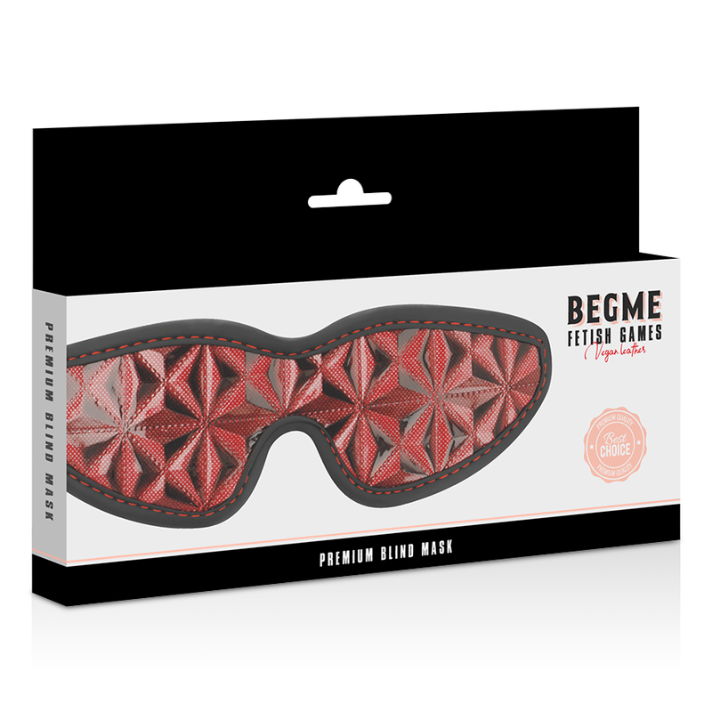Maschera cieca premium BEGME Red Edition con fodera in neoprene, design rosso, ideale per allenamenti e sport all'aperto.