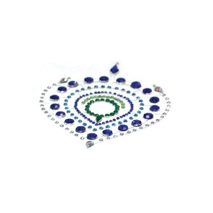Collana di bijoux desire metallique blu e verde, design discreto e elegante, con dettagli luminosi e raffinati.