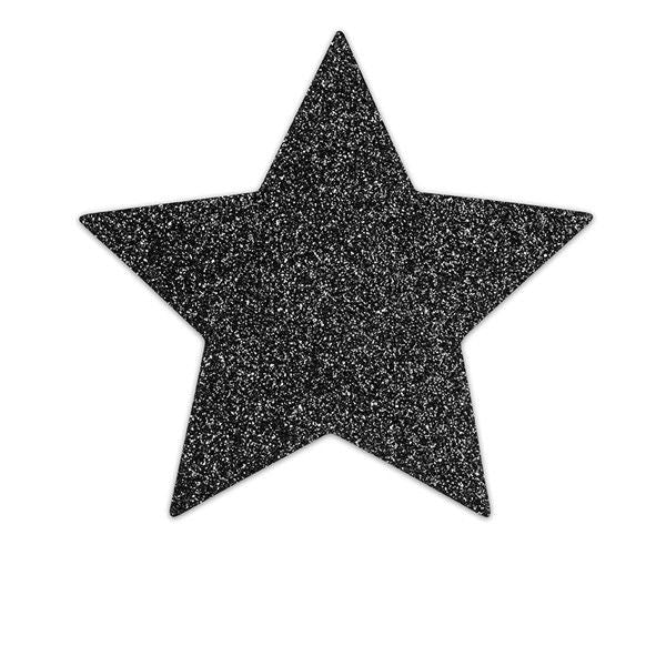 Cappucci per capezzoli BIJOUX FLASH COLLECTION in nero con stelle lucenti, eleganti e discreti, ideali per lingerie e intimo raffinato